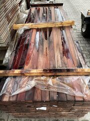 Ca. 286x Purple Heart hardhouten planken geschaafd, 21x65mm, lengte 27